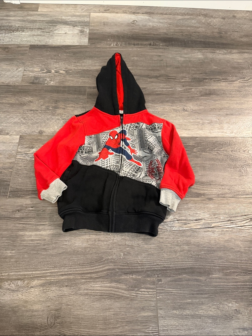 Marvel Spider-Man Red & Black Hooded Zip Sweatshirt for Kids